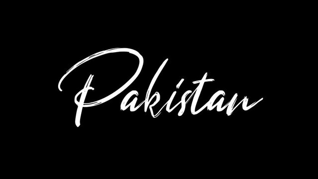 Pakistan text sketch writing video animation 4K
