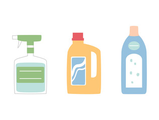 洗剤をイメージしたイラストのセット