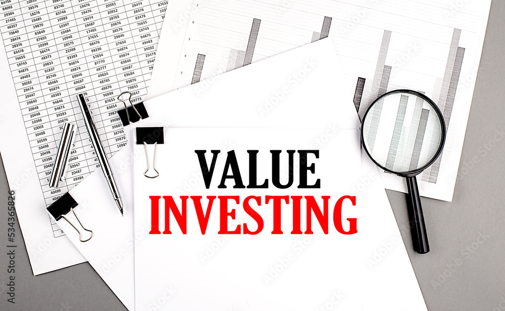 Poster value interesting text on paper on chart background