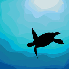 Turtle in the sea
