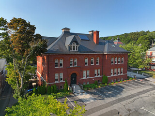 Belmont Gallery of Art at 19 Moore Street in historic town center of Belmont, Massachusetts MA,...