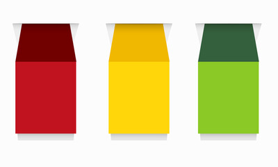 Set of colored decorative ribbons