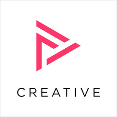 P Letter With Leafs Icon Logo Design Vector Template