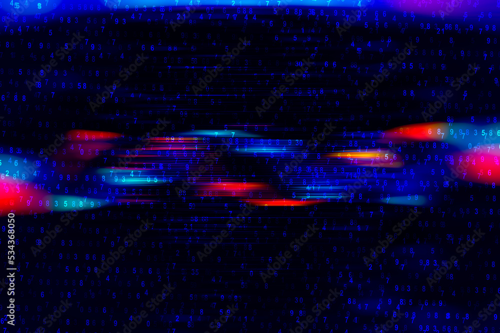 Aufkleber futuristic hi-tech banner. data science abstract technological background in vibrant colors with blu