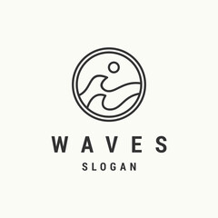 Waves logo icon design template vector illustration