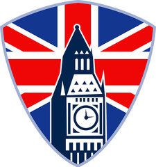 Obraz na płótnie Canvas Runner Sprinter Start British Flag Shield
