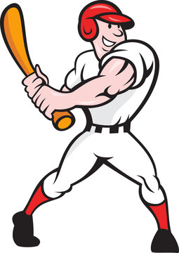 Baseball Player Batting Cartoon