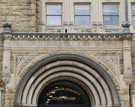 Kanawha County Courthouse up-close in Charlston WV USA 