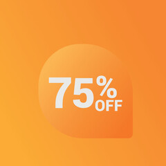 75% off Sale banner offer ad discount promotion vector banner. price discount offer. season sale promo sticker colorful background