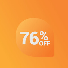 76% off Sale banner offer ad discount promotion vector banner. price discount offer. season sale promo sticker colorful background
