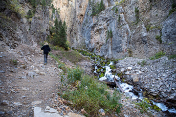 hiking in the mountain