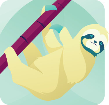 fantastic sloth illustration in vector