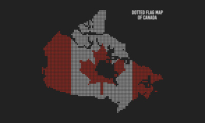 Abstract Dotted Canada Flag Map