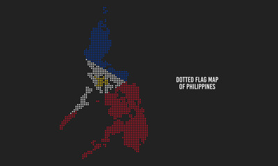 Abstract Dotted philippines Flag Map