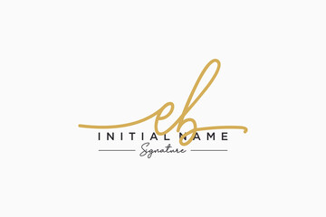 Initial EB signature logo template vector. Hand drawn Calligraphy lettering Vector illustration.