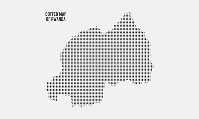 Fototapeta na wymiar Abstract Dotted Rwanda Map