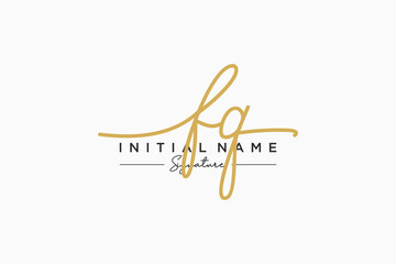 Initial FQ signature logo template vector. Hand drawn Calligraphy lettering Vector illustration.