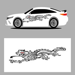 dragon stripes car decal.  sticker car decal