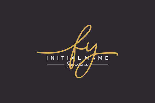 Initial FY signature logo template vector. Hand drawn Calligraphy lettering Vector illustration.