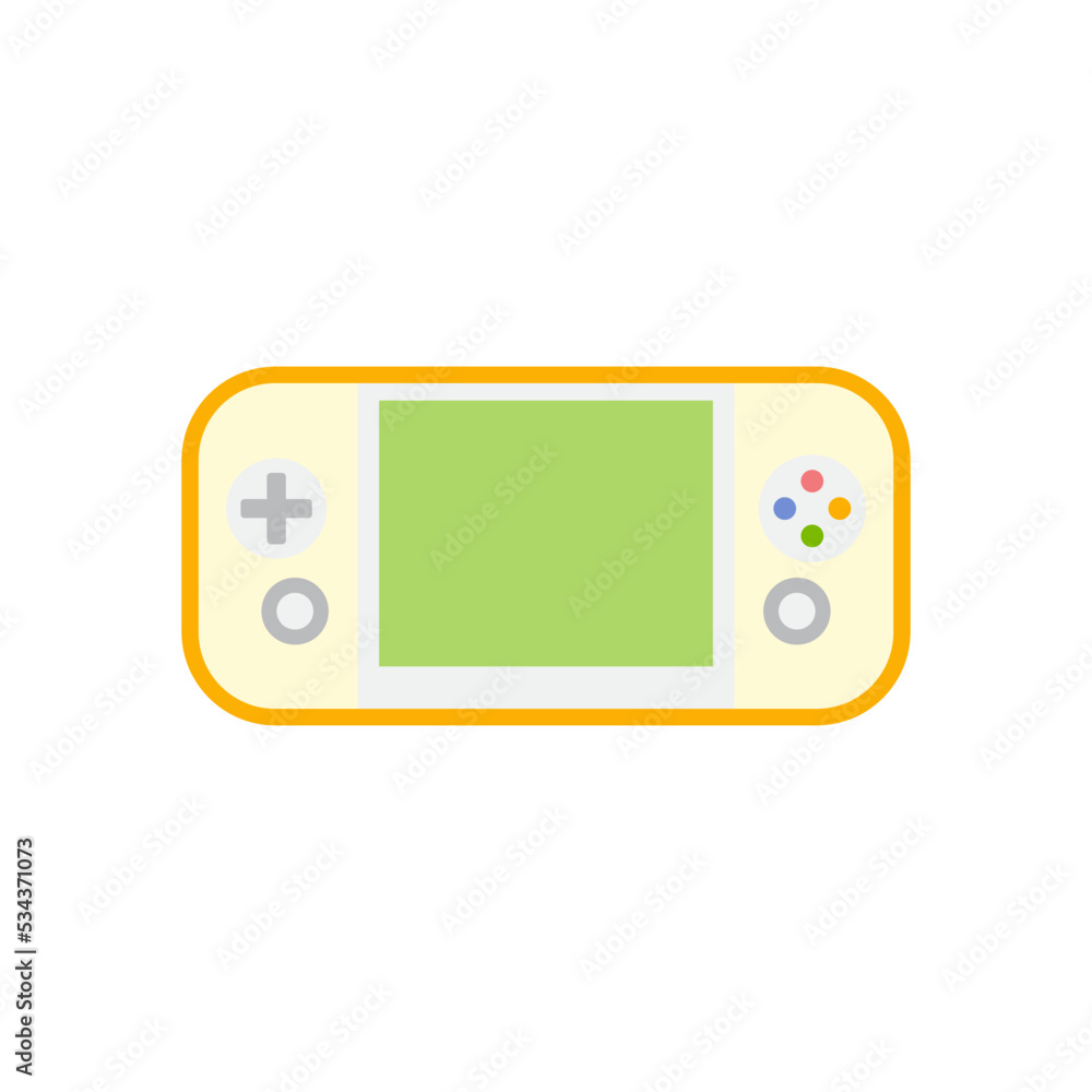 Poster portable game console icon in color, isolated on white background