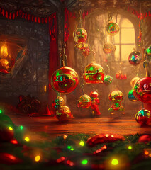 Fototapeta premium christmas tree decorations