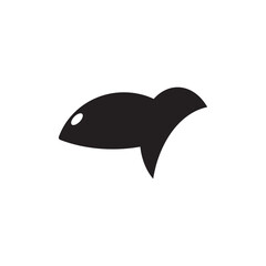 simple black shark or dolphin illustration.