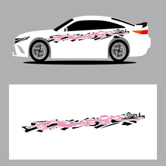 Fototapeta premium abstract car decal. sticker car decal. car stripes vector art decal. 