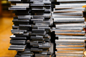 Shiny rectangle metal details in warehouse