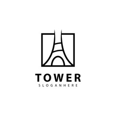 Tower logo symbol vector icon design illustration template.