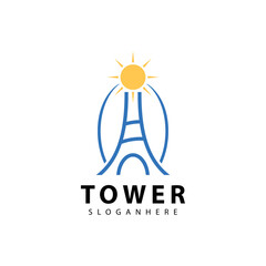 Tower logo symbol vector icon design illustration template.