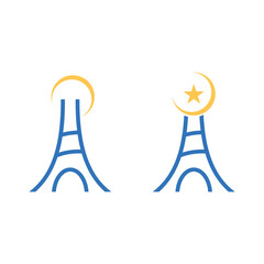 Tower logo symbol vector icon design illustration template.