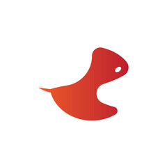 3d red bird or red fish illustration.