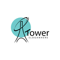 Tower logo symbol vector icon design illustration template.
