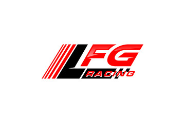 Fototapeta premium Racing car logo design checkered flag motion speed illustration symbol garage workshop