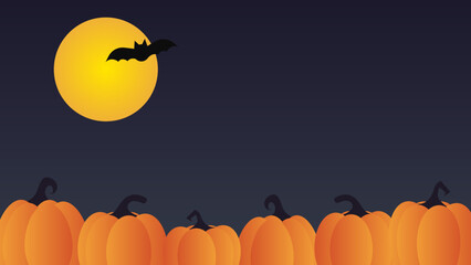 Spooky Halloween Pumpkin Patch vector background illustration