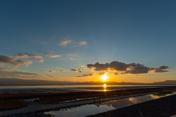 有明海の空と沈む夕陽