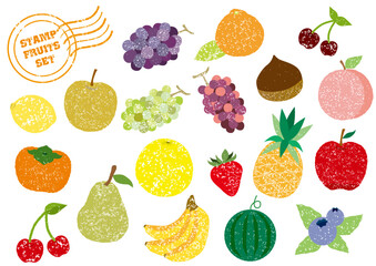 スタンプ風フルーツ