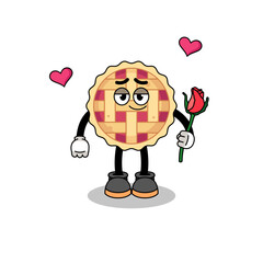 apple pie mascot falling in love