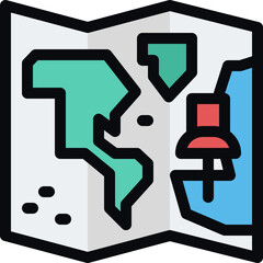 map modern line style icon