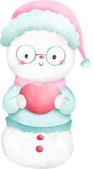 Cute Snowman in Pastel Color