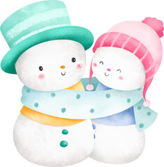 Cute Snowman in Pastel Color