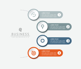 Fototapeta premium Circular Connection Steps business Infographic Template with 4 Element