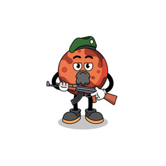 Character cartoon of mars planet as a special force