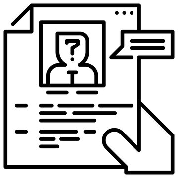 Resume Modern Line Style Icon