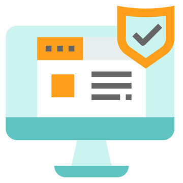 computer screen with orange shield clip art preview