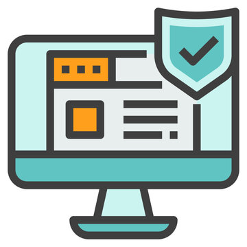 computer screen with shield icon clip art preview