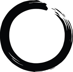 Enso Zen Circle Brush Paint Logo Icon Illustration