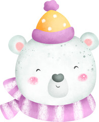 Cute winter polar bear