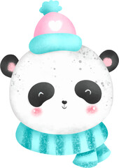 Cute winter Panda
