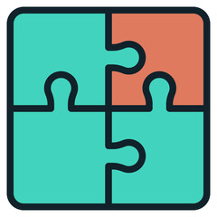 jigsaw modern line style icon